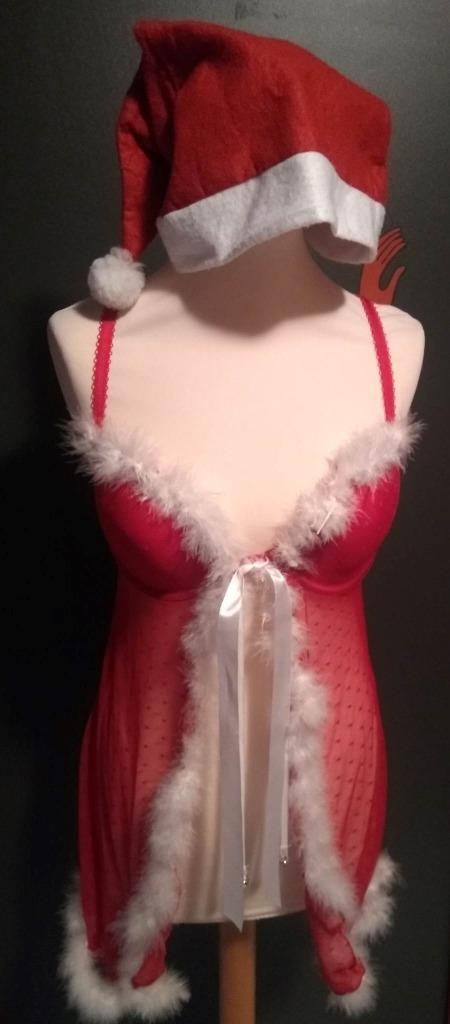 kerst nachtkleed met muts, Kleding | Dames, Ondergoed en Lingerie, Nachtkleding, Rood, Ophalen of Verzenden
