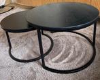 2 zwarte ronde salontafels, Ophalen, Gebruikt, Rond, Grenenhout