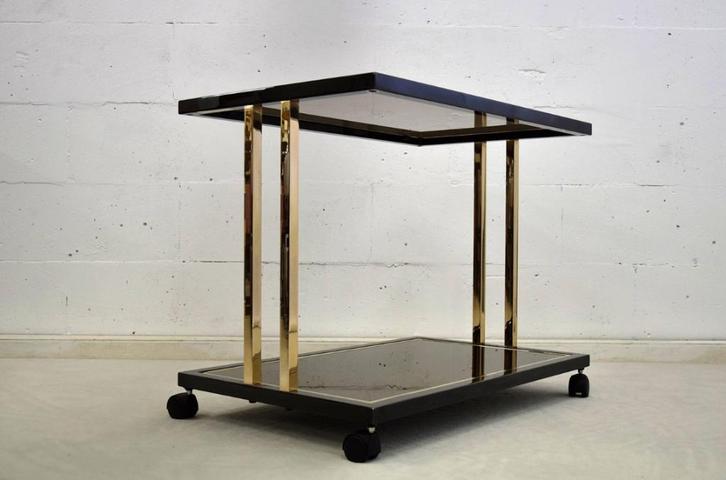 Belgo Chrome drankenwagen, België, circa 1980, Antiek en Kunst, Kunst | Designobjecten, Ophalen of Verzenden