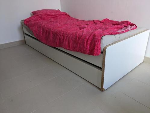 Gratis uitschuifbaar bed Elsach, Huis en Inrichting, Slaapkamer | Bedden, Gebruikt, Eenpersoons, 90 cm, 200 cm, Hout, Bruin, Ophalen