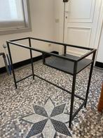 Klein metalen bureau met glasplaat metaal zwart 100 x 6 x 73, Ophalen, Metaal