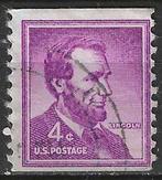 États-Unis 1954 - Yvert 589a - Abraham Lincoln - 4e siè (ST), Envoi, Affranchi