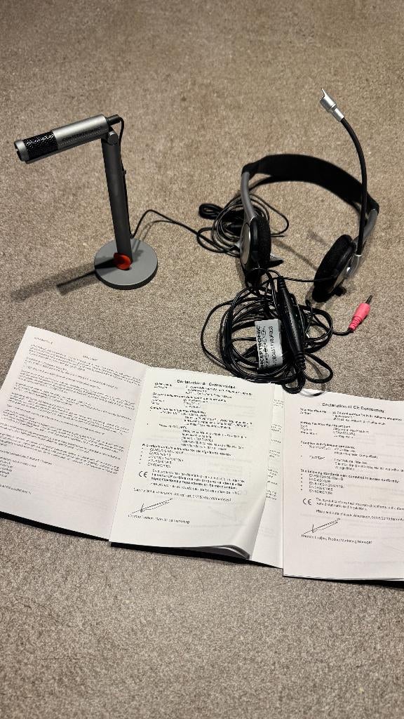 Casque et microphone de bureau Conceptronic, Enlèvement, Utilisé, Filaire