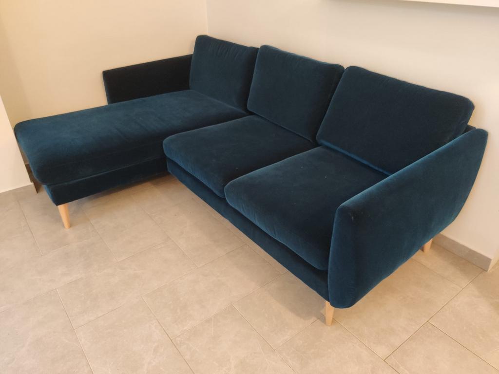 3 zitsbank met chaise longue, Ophalen, Driepersoons, Zo goed als nieuw, 200 tot 250 cm