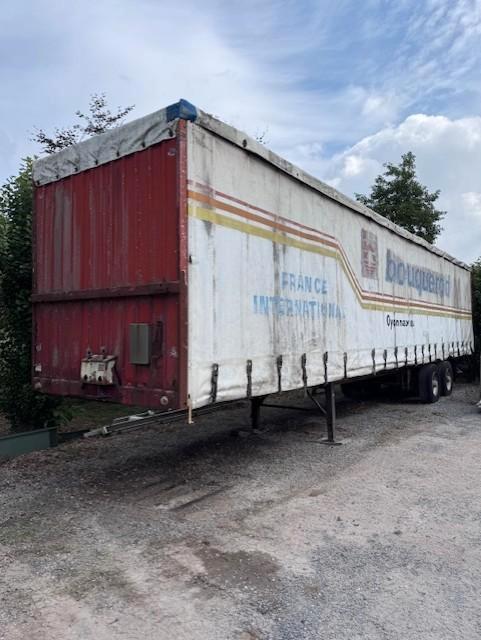 Fruehauf D23C 2-asser schuifzeil oplegger huifwagen bj 1990, Auto's, Vrachtwagens, Particulier, Aanhangers en Opleggers, Ophalen