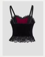 Top gothique style Y2K dos nu noir avec rouge foncé, Enlèvement ou Envoi, Neuf, Taille 38/40 (M), Noir