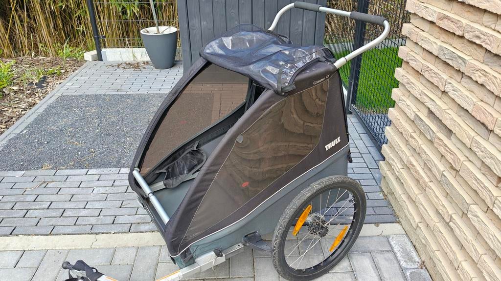 Thule Coaster XT black/Grey + fietsadapter & infant sling, Enlèvement