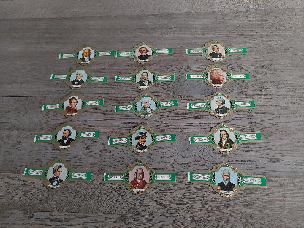 grote sigarenbandjes Victor Hugo "componisten", Ophalen, Zo goed als nieuw, Sigarenbandjes