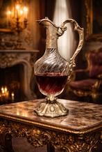 Carafe ancienne en argent et cristal Gmünd Allemagne, Antiquités & Art, Enlèvement ou Envoi