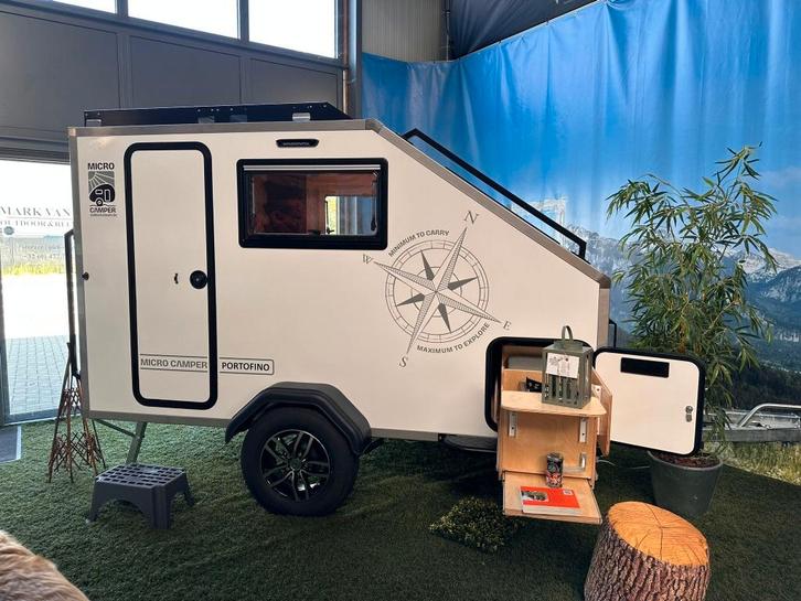 Micro Camper Portofino - mini caravan teardrop 750kg, Caravans en Kamperen, Caravans, Bedrijf, tot en met 2, 500 - 750 kg, Overige