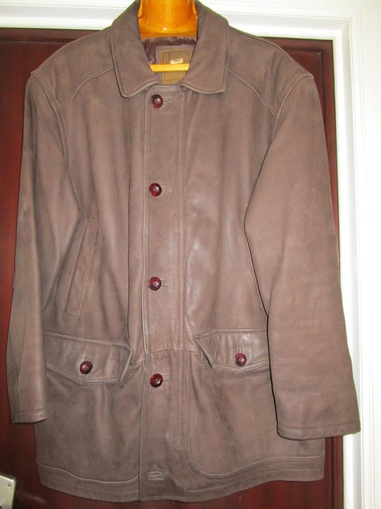 Veste en cuir marron pour homme taille 50 - LIQUIDATION, Enlèvement ou Envoi, Brun, Porté, Taille 48/50 (M)