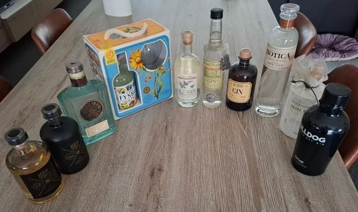 Lot van 10 goeie Gins ( Nieuw, sealed en genummerde ), Verzamelen, Wijnen, Nieuw, Overige typen, Vol, Ophalen of Verzenden