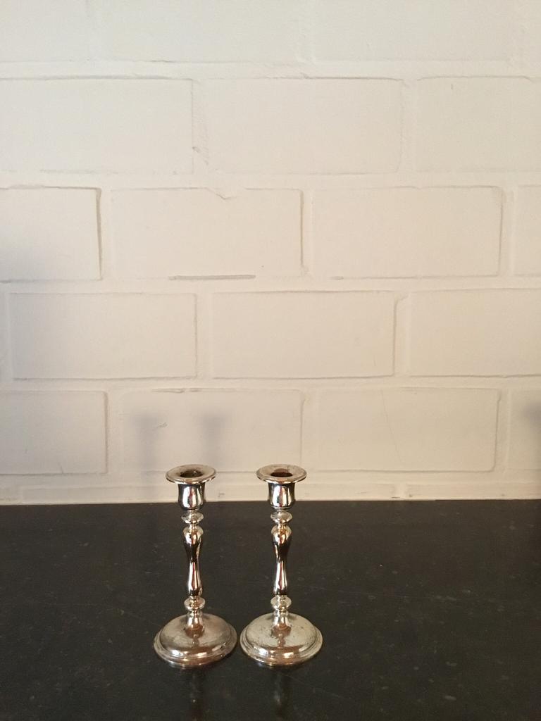 Verzilverde kandelaars, Ophalen of Verzenden, Zo goed als nieuw