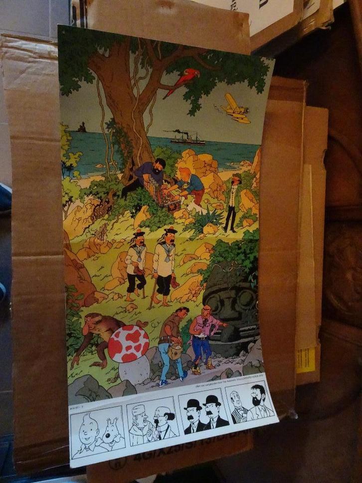 Poster publicitaire Tide - Le monde de Tintin, Collections, Personnages de BD, Utilisé, Image, Affiche ou Autocollant, Tintin