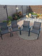 4 tuinstoelen + 2 gratis, Tuin en Terras, Ophalen, Zo goed als nieuw, Aluminium, Stapelbaar
