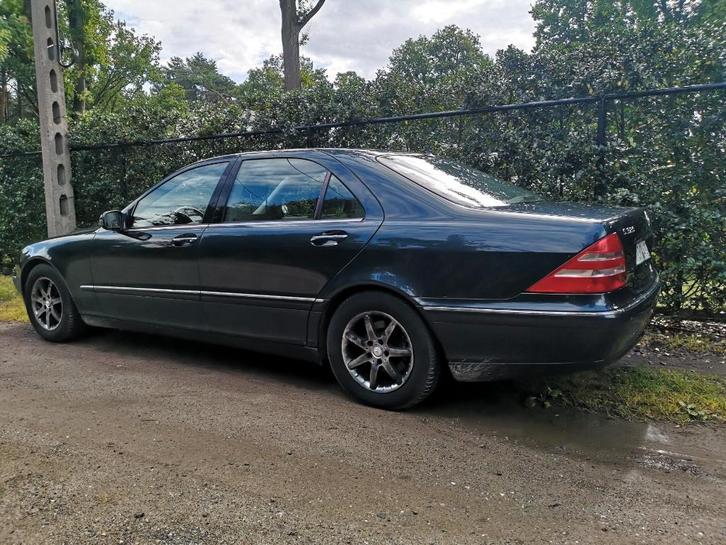 mercedes 320 s, Auto's, Mercedes-Benz, Bedrijf, S-Klasse, Benzine, 4 deurs, Automaat, Blauw, Grijs, Leder, Onderhoudsboekje, Ophalen