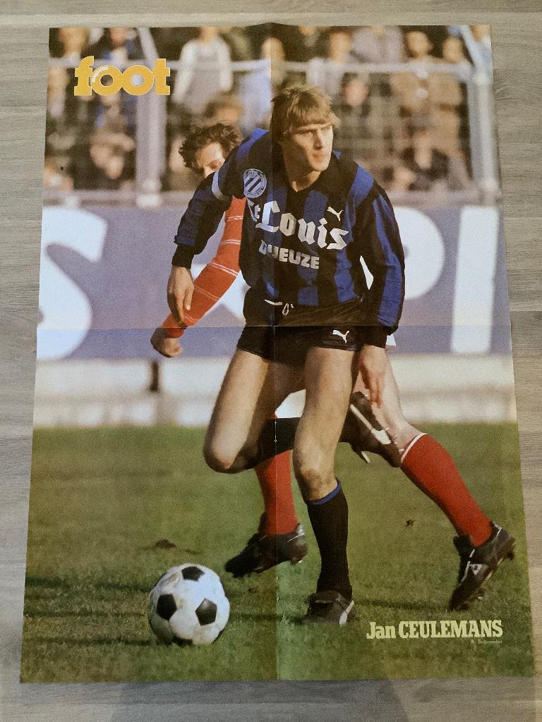 Grote poster Jan Ceulemans bij Club Brugge, Verzamelen, Sportartikelen en Voetbal, Ophalen of Verzenden, Zo goed als nieuw, Poster, Plaatje of Sticker