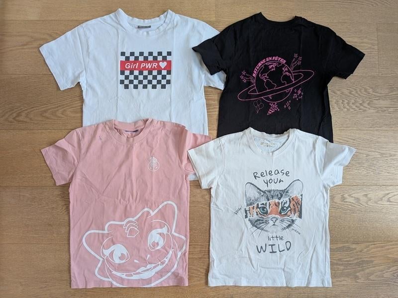 Lot t-shirts fille - taille 140 (10 ans), Enlèvement, Utilisé, Fille