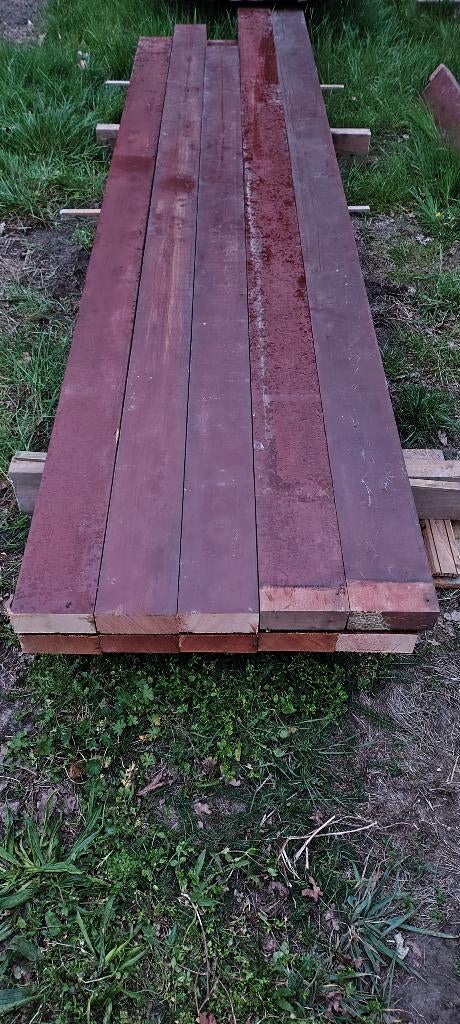 meranti balken 14,7cm op 5,8cm/16cm op 5,8cm, Tuin en Terras, Palen, Balken en Planken, Gebruikt, Balken, 250 cm of meer, Ophalen