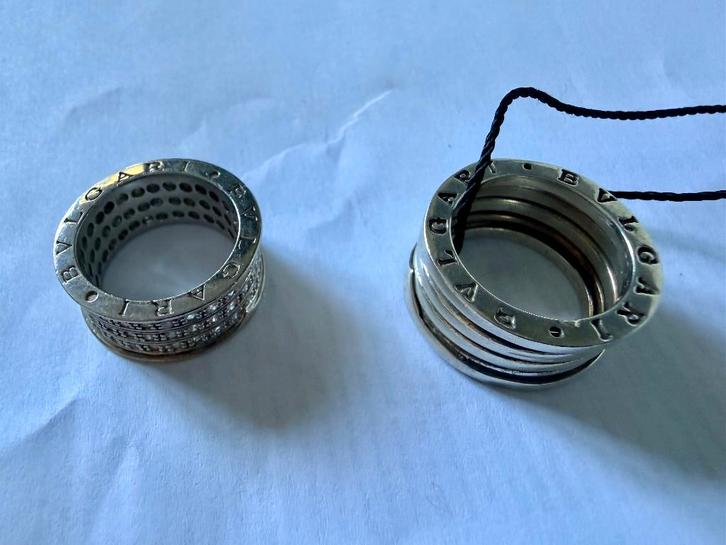 Bvlgari Ringen 2 x - Zilver 925 - B.Zero1, Handtassen en Accessoires, Ringen, Gebruikt, Dame, 18 tot 19, Zilver, Zilver, Met kristal