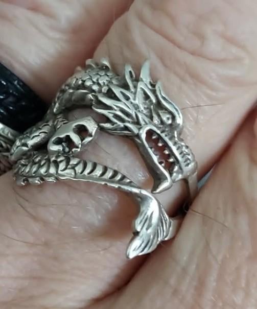 Bague dragon en argentTaille de la bague 23 mm, Bijoux, Sacs & Beauté, Bagues, Comme neuf, Homme, Argent, Argent