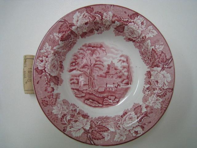 Kommetje, wit met rood, Enoch Woods English Scenery, Collections, Porcelaine, Cristal & Couverts, Enlèvement