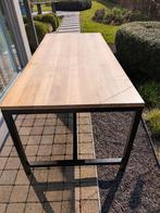 Tafel metaal/eik, Huis en Inrichting, Ophalen, Gebruikt, 50 tot 100 cm, Vijf personen of meer