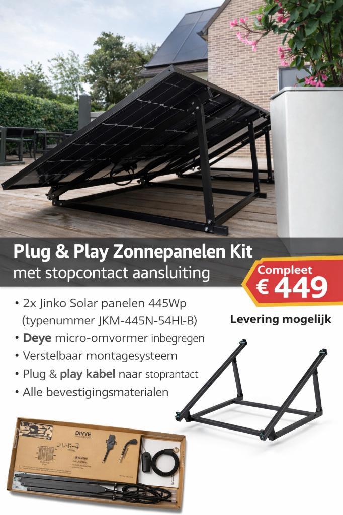 Plug & Play Zonnepanelen Kit – Direct Besparen vanaf Dag 1, Doe-het-zelf en Bouw, Zonnepanelen en Toebehoren, Nieuw, Ophalen of Verzenden