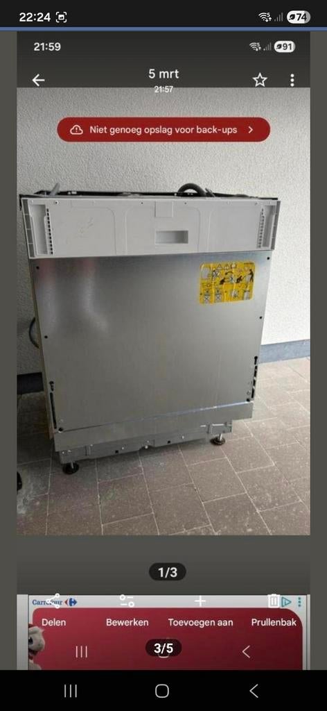 Zanussi ZDLN1511 vaatwasser vaatwasmachine afwasmachine, Ophalen