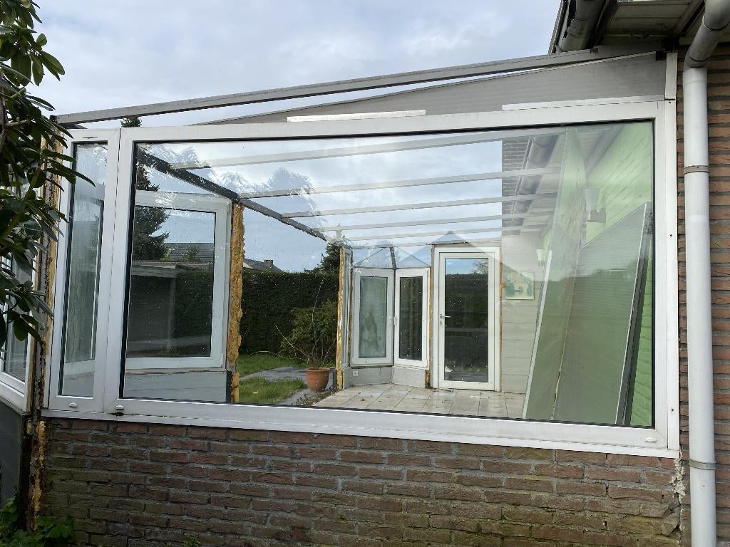 Gratis PVC ramen dubbele beglazing van veranda., Ophalen, Gebruikt, Gevelraam of Ruit, Dubbelglas