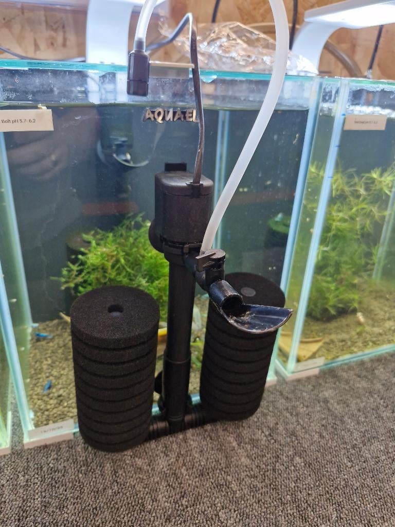 Aquael Turbo Mini pomp met dubbele sponsfilter upgrade., Dieren en Toebehoren, Ophalen of Verzenden, Zo goed als nieuw, Filter of Co2