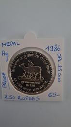 Nepal 250 rupees 1986 AG PROOF, Ophalen of Verzenden