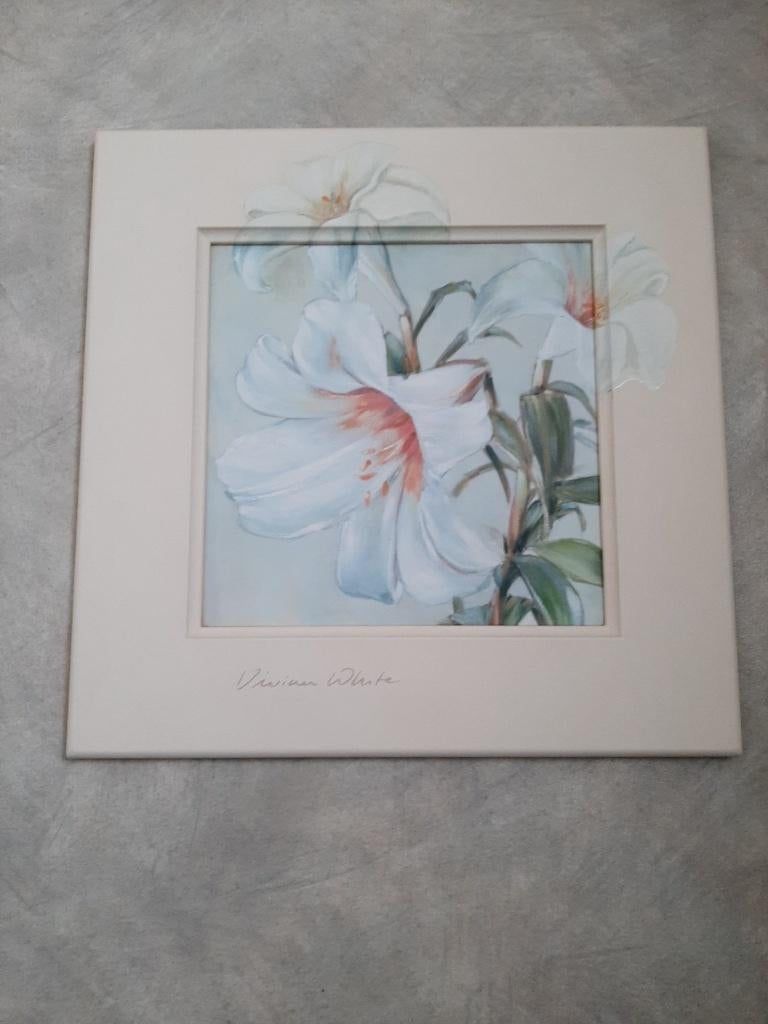 prachtige lijst met hyacinten,52 cm op 52 cm,gehandtekend, Ophalen