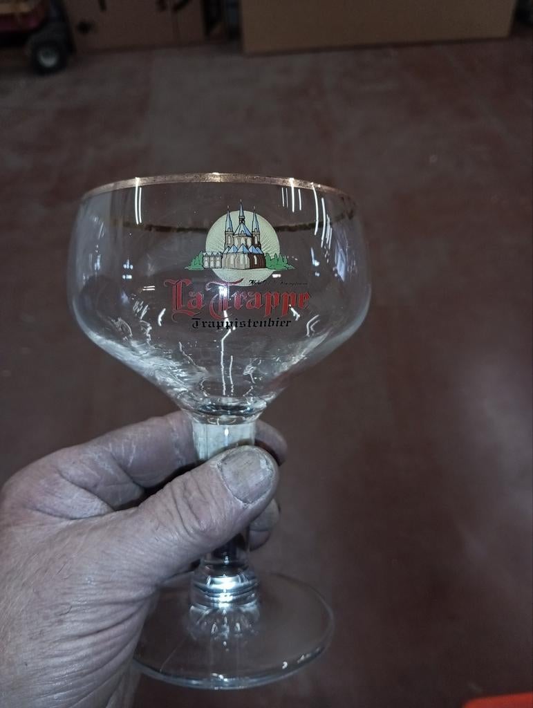 LA Trappe vintage trappist glazen, Ophalen, Zo goed als nieuw, Bierglas
