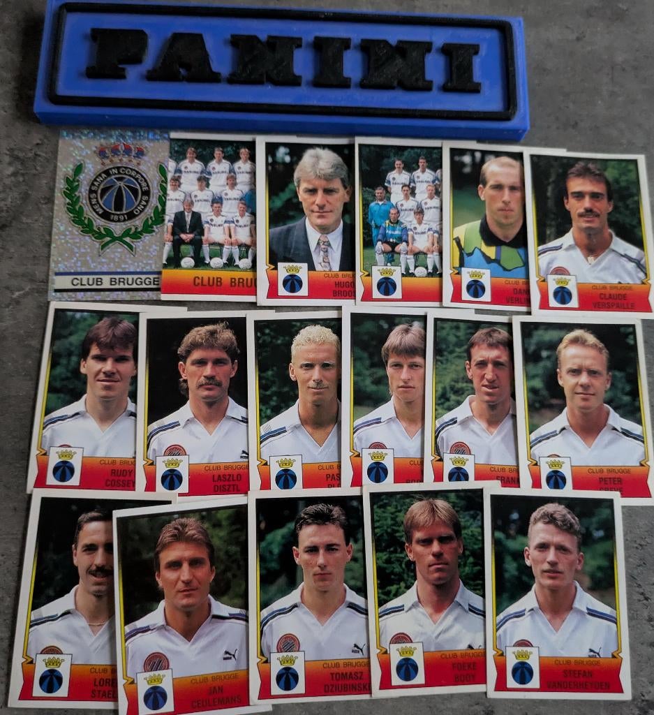 PANINI FOOTBALL 92 CLUB BRUGGE 17 STICKERS 1992 VOETBAL, Hobby en Vrije tijd, Verzenden, Nieuw