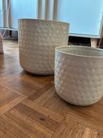 Beige metalen bloempotten, Enlèvement, Utilisé, Intérieur