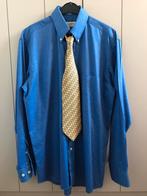 Vintage das met bijhorend hemd M/L, Kleding | Heren, Ophalen of Verzenden, Zo goed als nieuw, Blauw