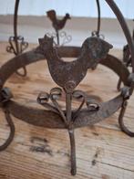Oude verweerde brocante smeedijzeren wildkroon, 8 haken, Antiek en Kunst, Ophalen of Verzenden