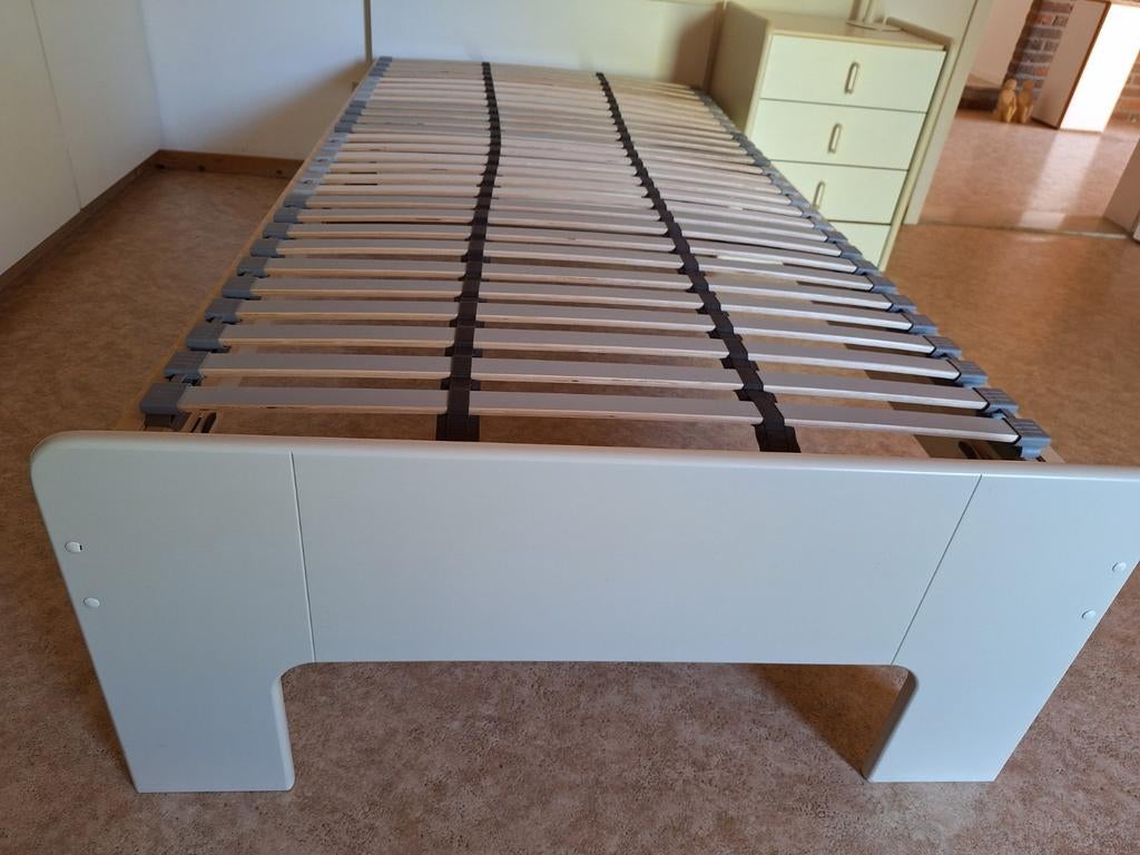 wit houten bed, Ophalen, Wit, 200 cm, 90 cm