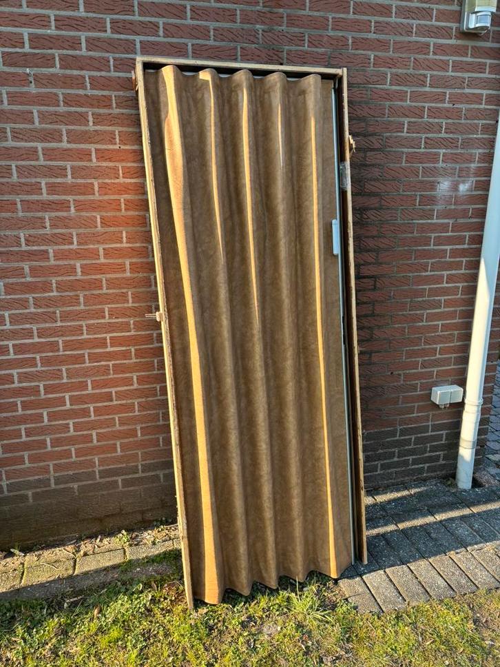 Harmanicadeur vintage vouwdeur, Doe-het-zelf en Bouw, Deuren en Vliegenramen, Gebruikt, Binnendeur, 200 tot 215 cm, Minder dan 80 cm