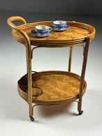 Serveerwagen van rotan en bamboe, middend 20e eeuw, Ophalen of Verzenden, Zo goed als nieuw