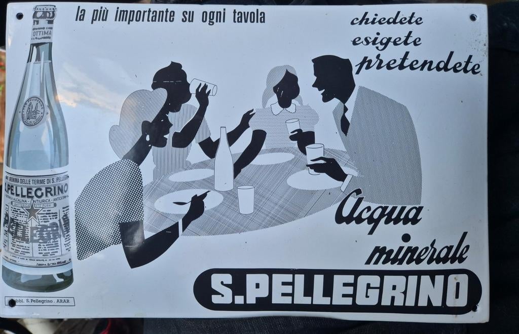 Plaque emaillee San Pellegrino ! Rare, Enlèvement ou Envoi