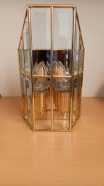 luminaire, Maison & Meubles, Enlèvement, Comme neuf, Verre, Design verguld koper en geslepen glas