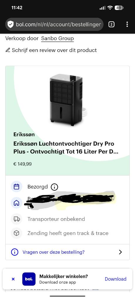 Ontvochtiger, Electroménager, Équipement de traitement de l'air, Enlèvement, Utilisé, Déshumidificateur