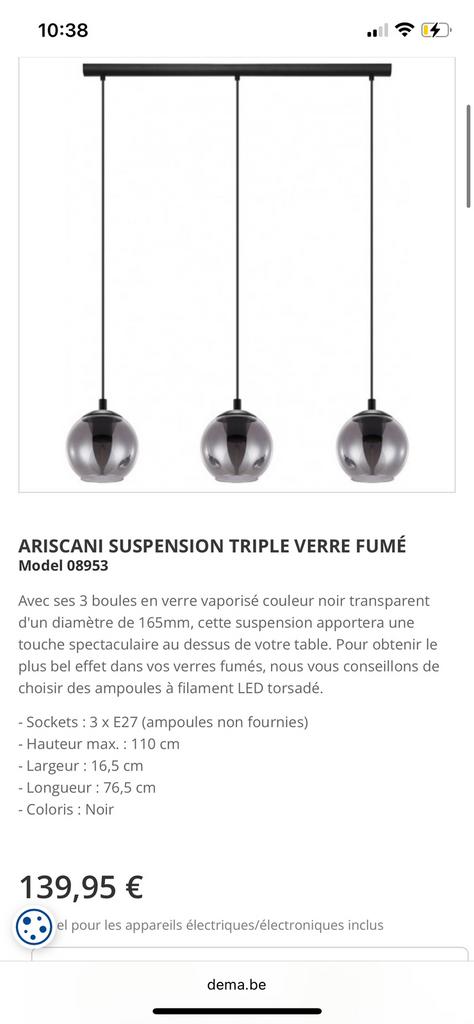 Lampe a suspention, Enlèvement ou Envoi, Utilisé