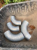 2 zinken bochten regenafvoer, Doe-het-zelf en Bouw, Buizen en Afvoer, Ophalen, Bochten, Nieuw, Zink