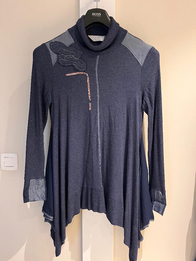 Tuniek dames Elisa Cavaletti, Kleding | Dames, Blouses en Tunieken, Zo goed als nieuw, Maat 38/40 (M), Blauw, Ophalen