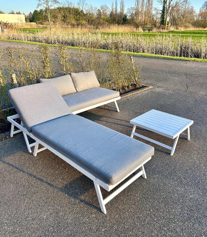 Design tuinlounge, Tuin en Terras, Tuinsets en Loungesets, Zo goed als nieuw, Loungeset, Aluminium, 4 zitplaatsen, Ophalen