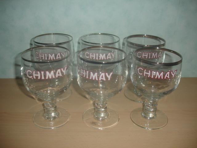 Bierglas Chimay Trappist, 33cl, zilveren boord, Collections, Marques de bière, Comme neuf, Verre ou Verres, Autres marques, Enlèvement ou Envoi