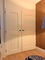 2 portes-fenêtres en pin massif blanc mat, Enlèvement, 80 à 100 cm, Bois, 200 à 215 cm